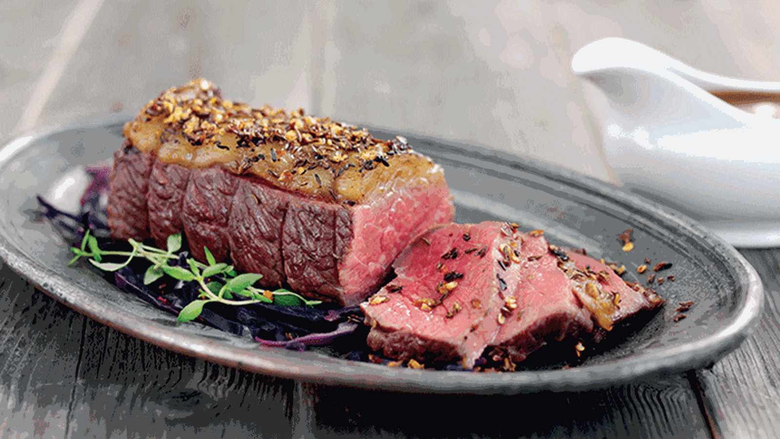 Beef Mini Roast with Caraway Seed and Garlic Crust