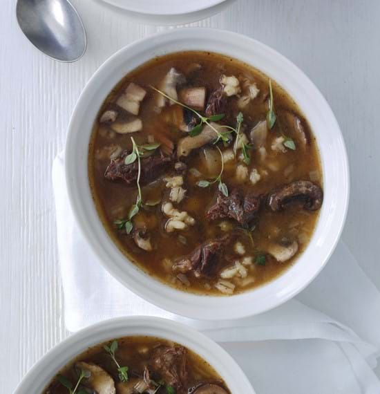 Beef, Barley and Mushroom Broth