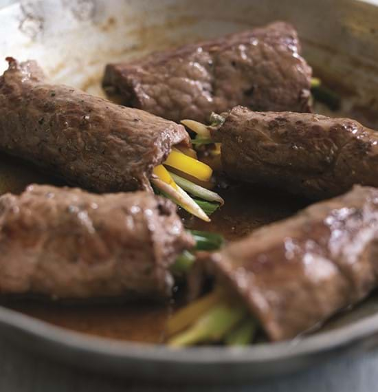 Beef,Courgette and Yellow Pepper Rolls