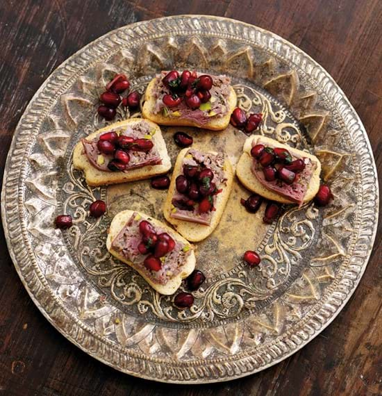 Beef, Juniper and Pistachio Terrine Canapés