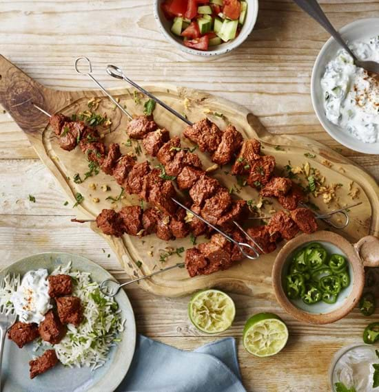 Easy Tandoori Lamb Skewers With Mint Sauce Recipe Simply Beef And Lamb