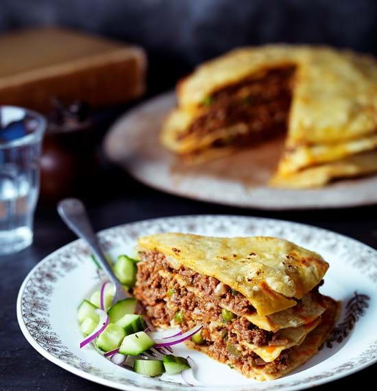 Keema Tortilla Stack