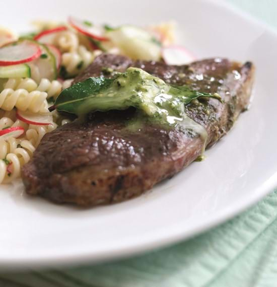 Lamb Rumps with Pesto Butter