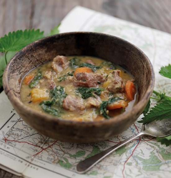 Lamb,Vegetable and Lentil Soup with Nettles