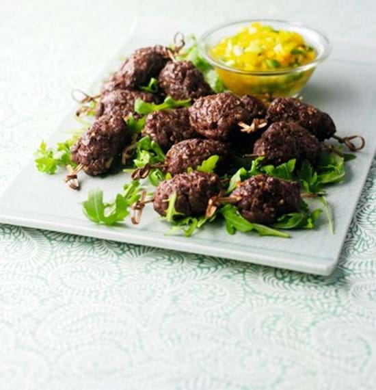 Mini Teriyaki Beef Savouries with Sweet Pepper Relish