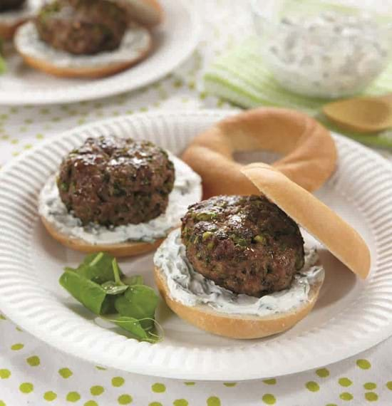 Minty Lamb and Pea Burgers