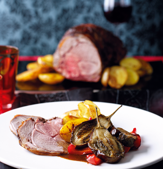 Moroccan-Style Roast Lamb with Pomegranates