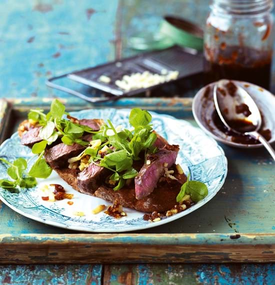 Open Steak Sandwiches