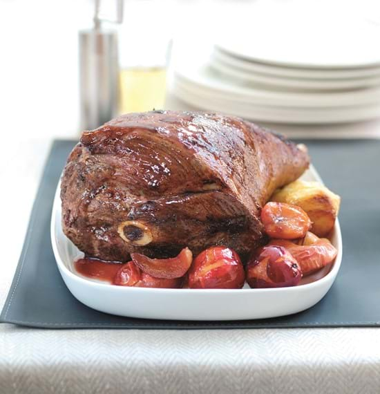 Roast Lamb with Plum Apple and Cider Chutney