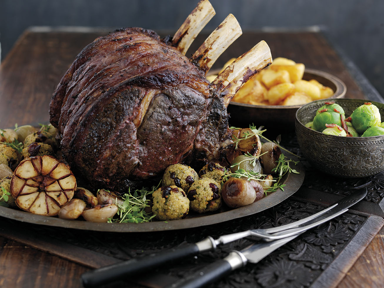 Roast Rib of Beef with Thyme Port and Redcurrants