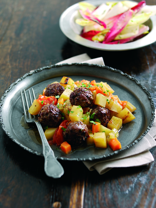 Spiced Lamb Meatballs With Tomatoes, Marjoram And Braised Potatoes ...