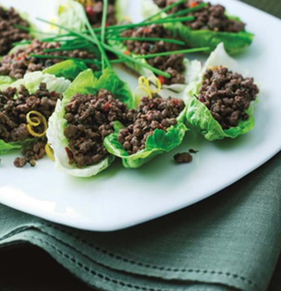 Tangy Beef and Lettuce Wraps